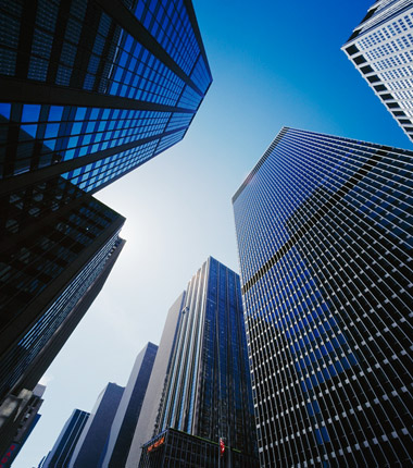 Long view of the buildings from bottom